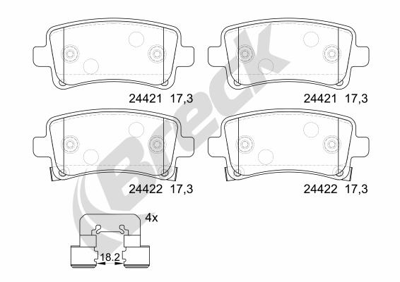 Set placute frana,frana disc 24421 00 704 10 BRECK